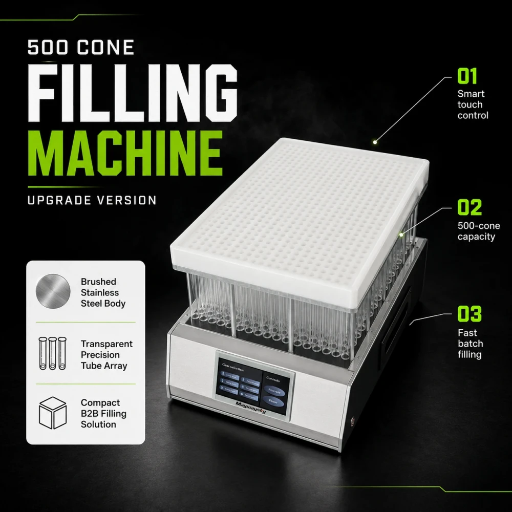 Maywaysky 500 Pre-rolled Cone Filling Machine For 70mm/84mm/98mm/109mm King Size
